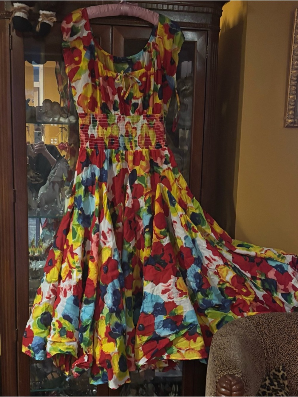Grace Elements Colorful Floral Smocked Waist Dress | Size medium - Picture 3 of 15